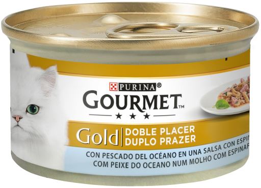 Gold Doble Placer con Pescado del Océano y Espinacas Gold Doble Placer con Pescado del Océano y Espinacas