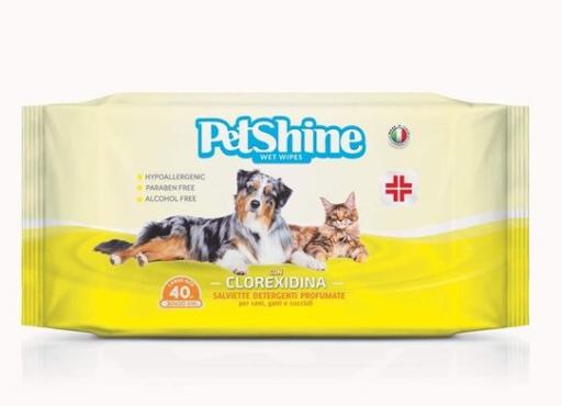 Toallitas higiénicas Petshine Clorexidina 40 Toallitas Petshine