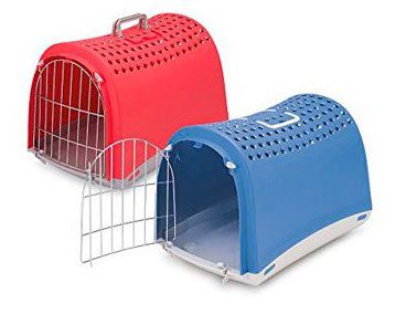 Transportín para gatos Linus Azul/Rojo Transportín para gatos Linus Azul/Rojo