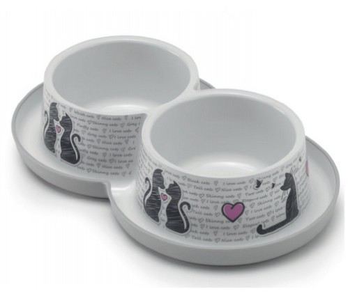 Comedero Trendy Dinner Doble cats In love Comedero Trendy Dinner Doble cats In love